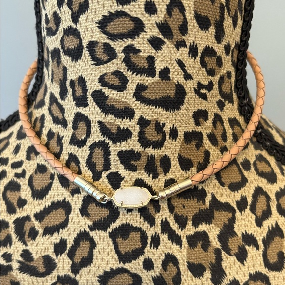 Kendra Scott Tan w/White Drusey Braided Necklace and matching Bracelet - Picture 5 of 5